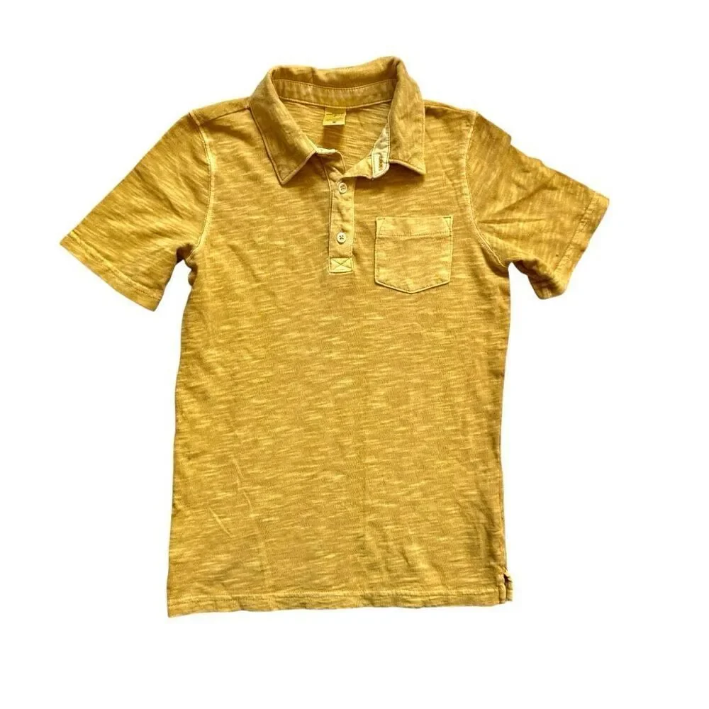 NWT Youth Boys Carters Fall Mustard Yellow Heathered Polo Tee Shirt - Sz 7